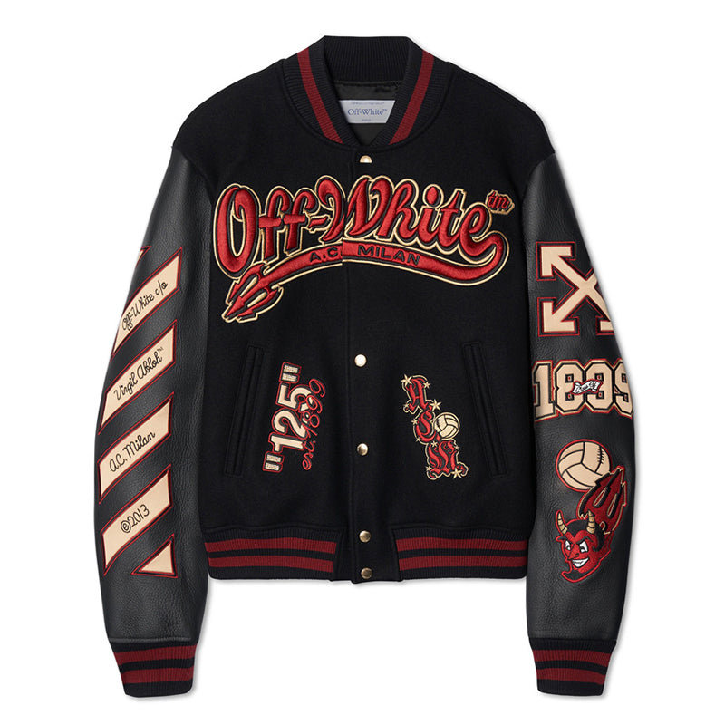 OFF WHITE Men AC Milan Off White Varsity Jacket