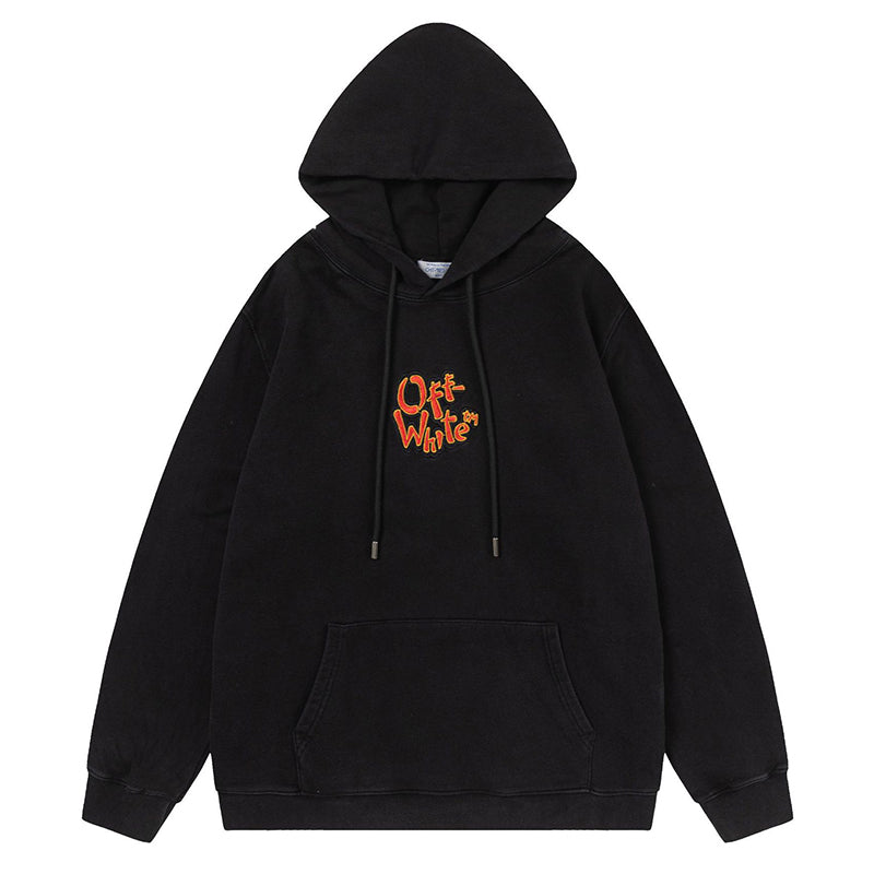 Off White Logo Drawstring Hoodie