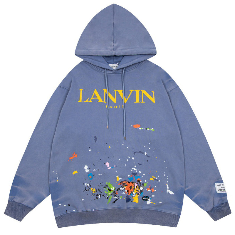 LANVIN x GALLERY Splash ink graffiti print Hoodies