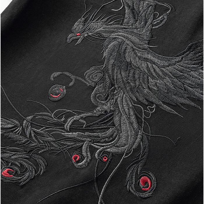 Chinese style men's phoenix embroidery shirt