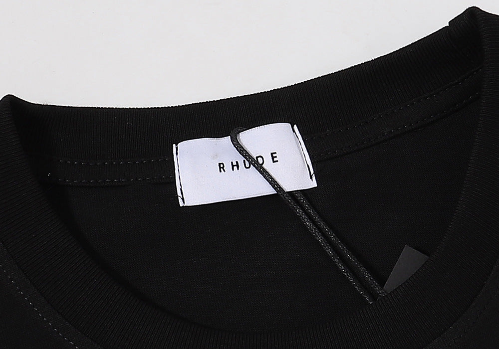 RHUDE micro-logo letter racing print T-shirt