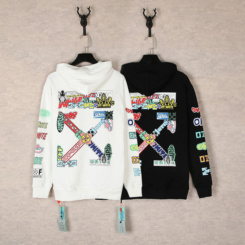 OFF-WHITE cartoon pattern arrow Hoodies