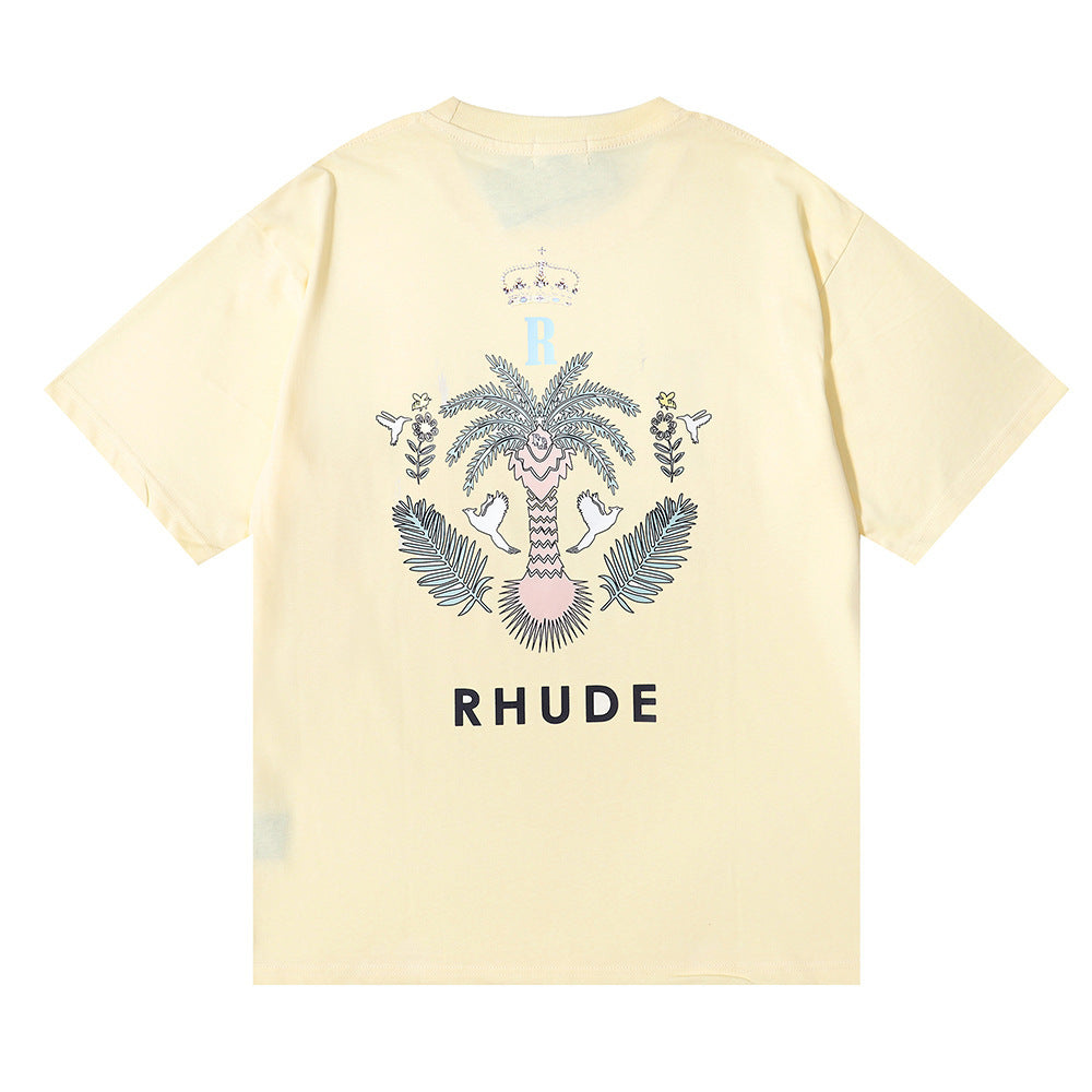 RHUDE island coconut tree print T-Shirts