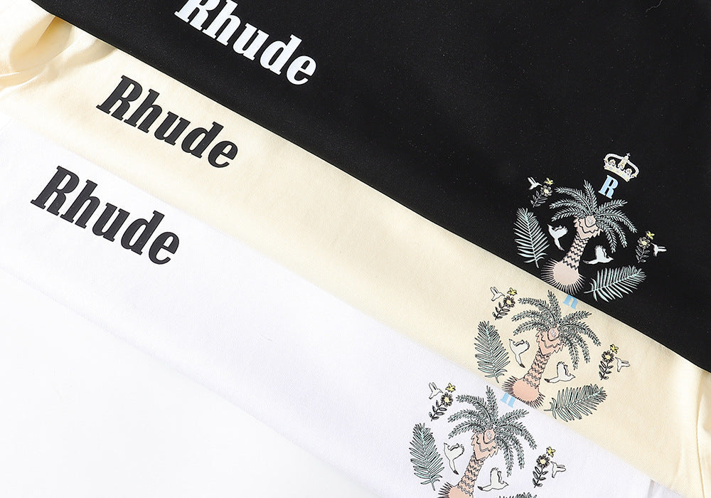 RHUDE island coconut tree print T-Shirts