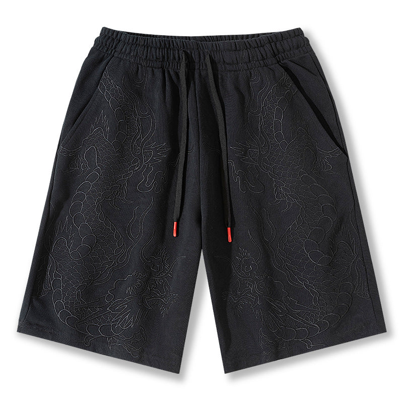 Five Points Casual Dragon Embroidery Short