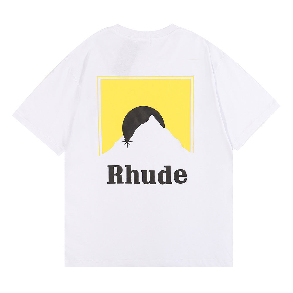 RHUDE Lettering Sunset Graphic T-Shirt Yellow