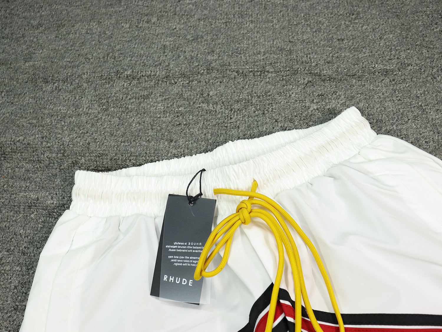 RHUDE embroidered stripe color block casual shorts