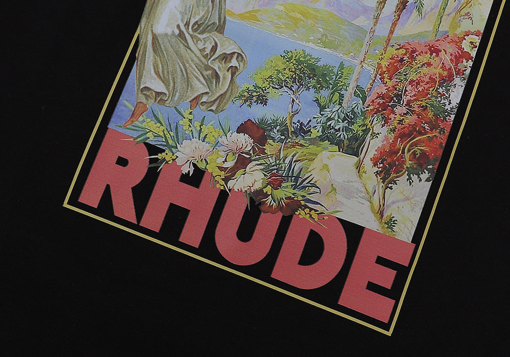 RHUDE Micro Logo Angel Letter Print T-Shirt