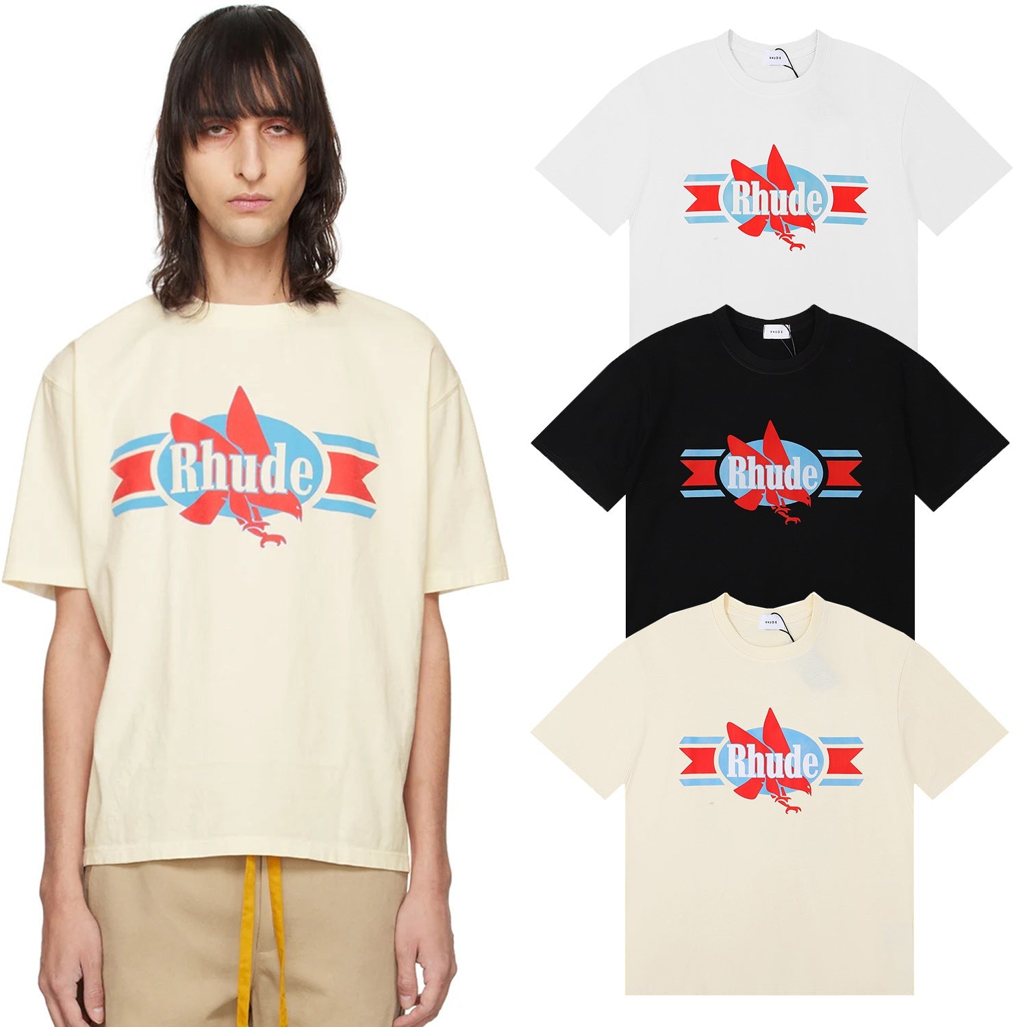 RHUDE Chevron Eagle cotton T-shirt