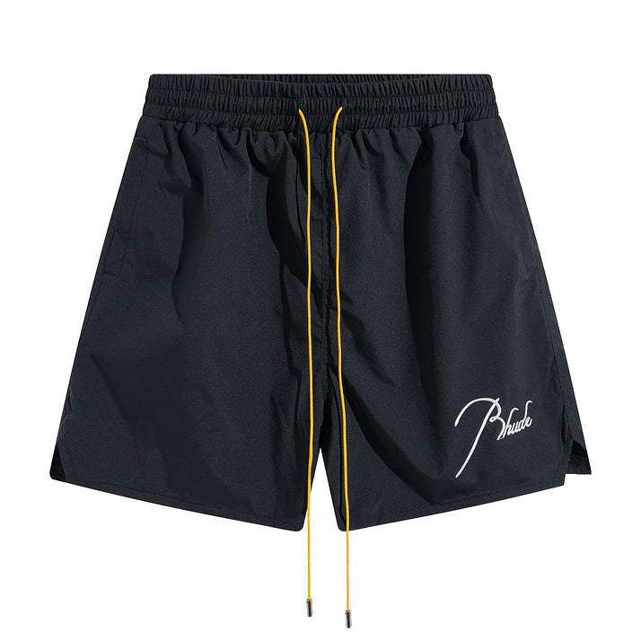 RHUDE track shorts logo embroidered board shorts