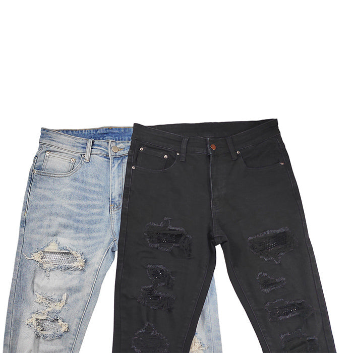 Men's Hot Drilled Ripped Jeans