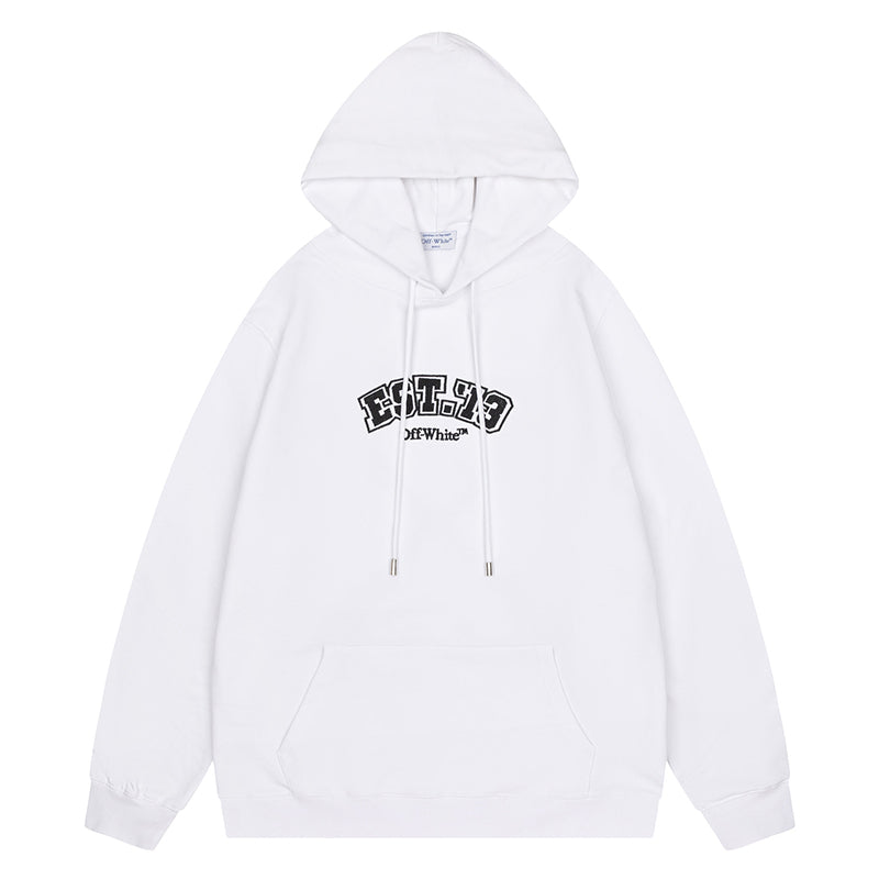 Off White Logo Drawstring Hoodie