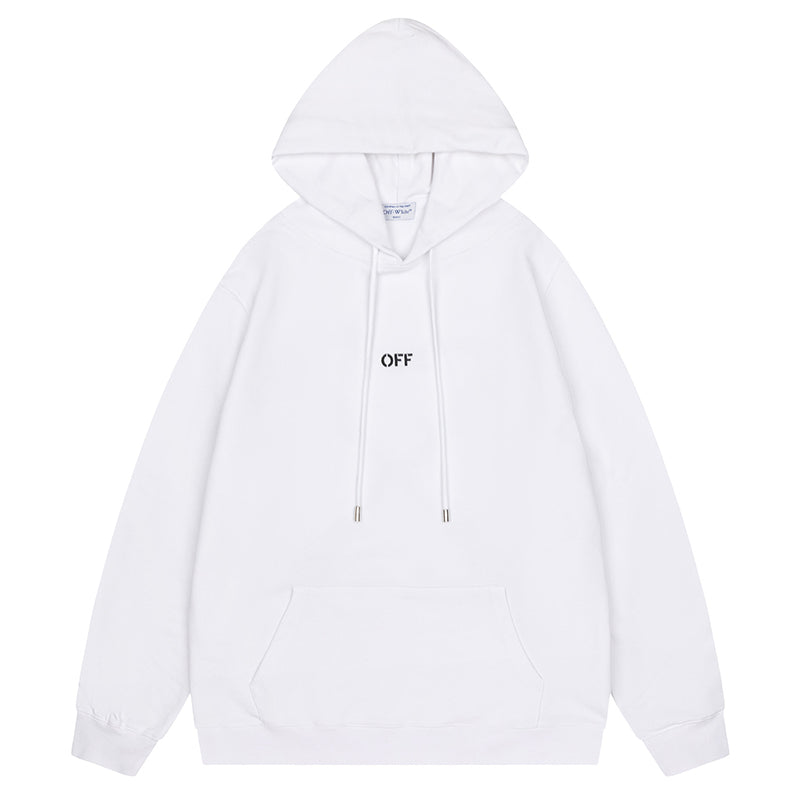 Off White Logo Drawstring Hoodie