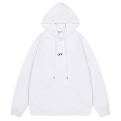 Off White Logo Drawstring Hoodie