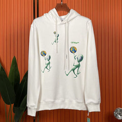 OFF-WHITE Alien embroidery earth pattern Hoodies