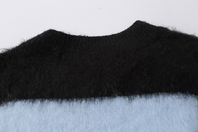 OFF WHITE Arrow pattern mohair crew neck sweater