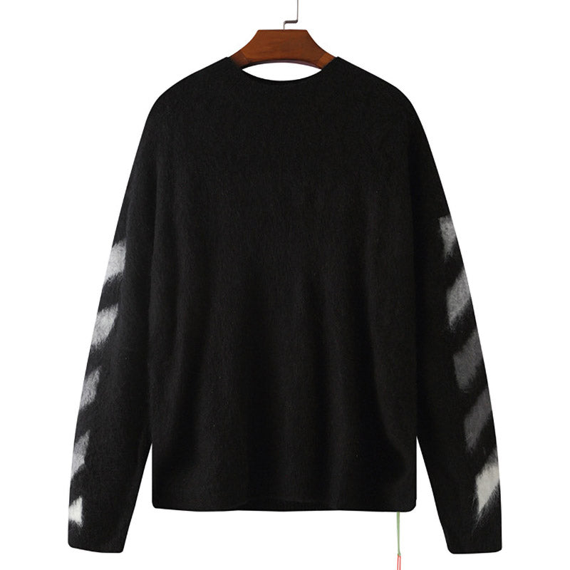 OFF WHITE Arrow pattern mohair crew neck sweater