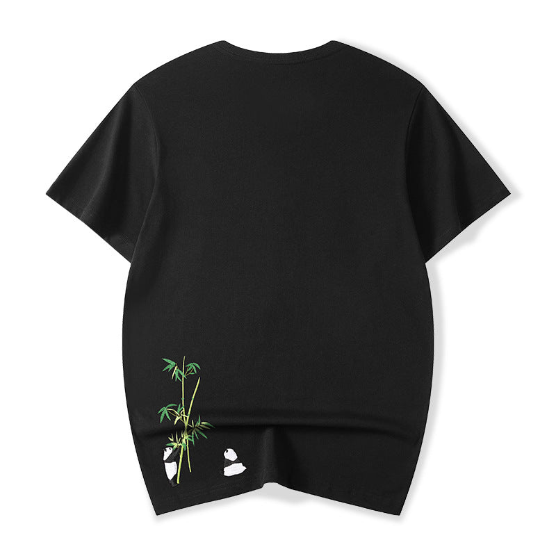 Vintage summer panda embroidered t-shirt