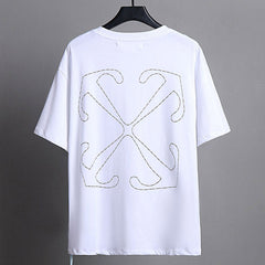 OFF WHITE Embroidery letter arrow pattern T-Shirts