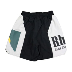 RHUDE Sunset Print Stitching Contrast Color Casual Beach Shorts