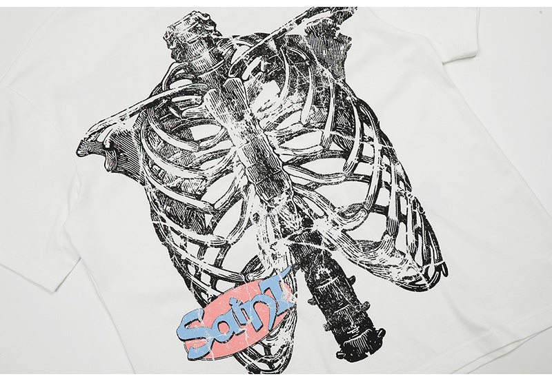 SAINT MICHAEL Skeleton Print T-Shirts