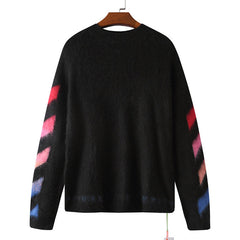 OFF WHITE Arrow pattern mohair crew neck sweater