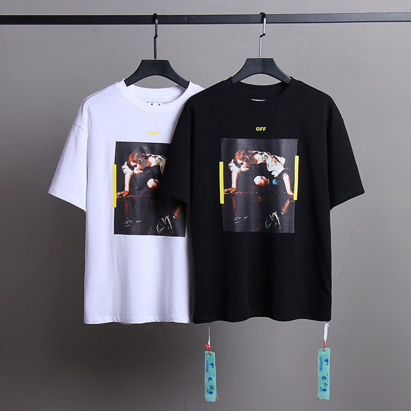 OFF WHITE Oil painting series arrow pattern T-Shirts