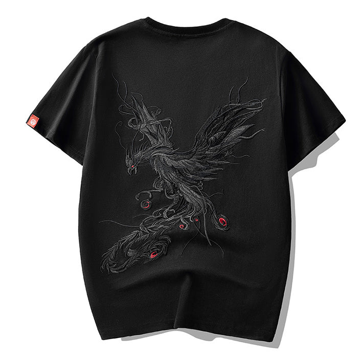 Chinese style men's phoenix embroidery shirt