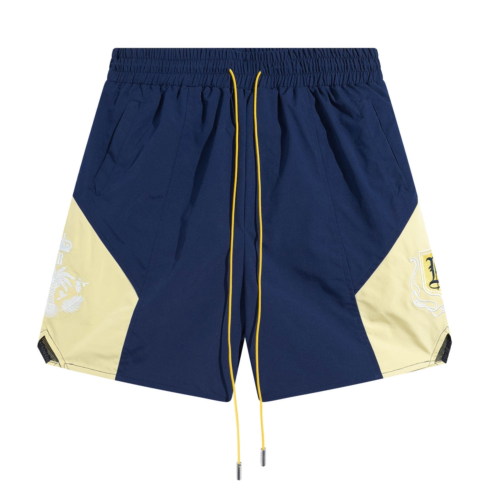 RHUDE Micro Logo Embroidered Colorblock Beach Track Shorts