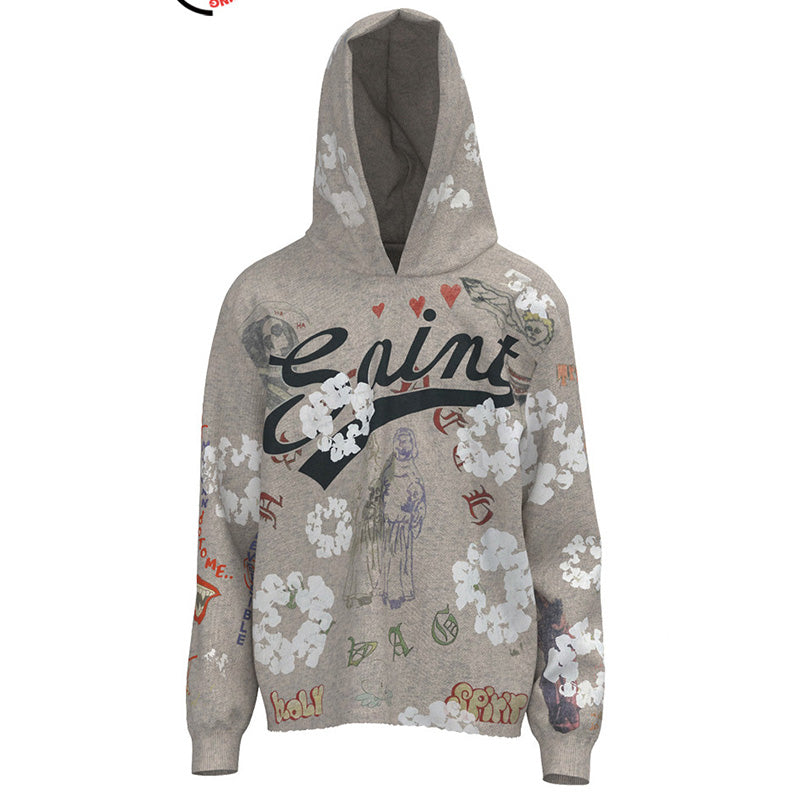 SAINT MICHAEL kapok graffiti print Hoodies