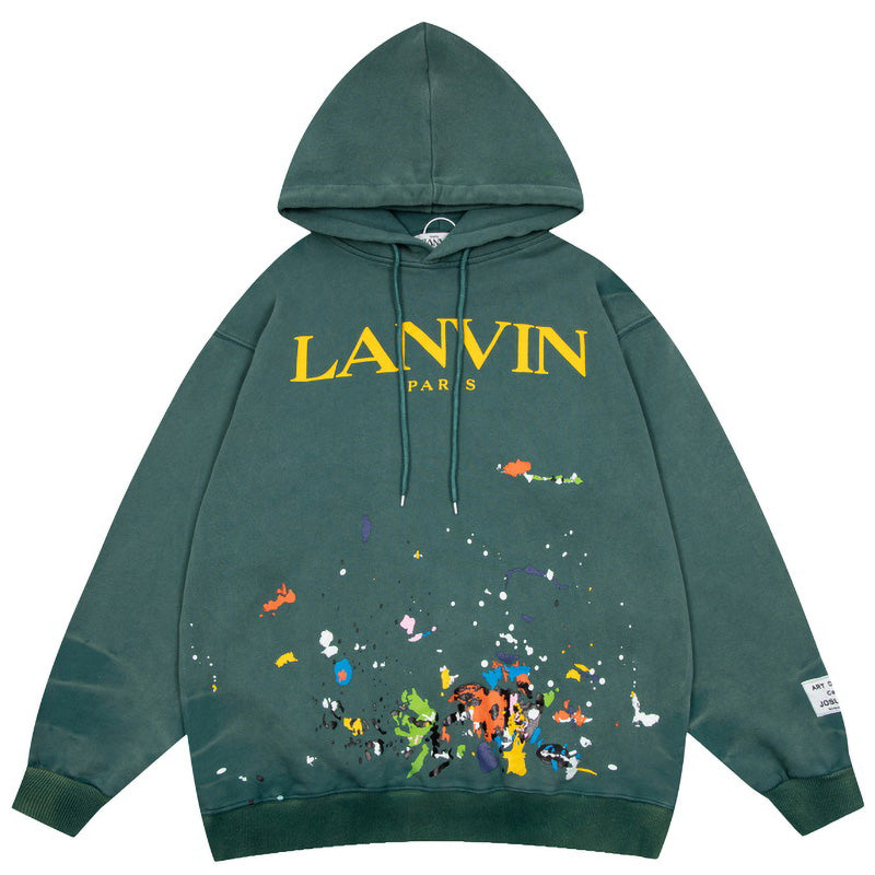 LANVIN x GALLERY Splash ink graffiti print Hoodies