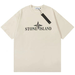 STONE ISLAND Cotton Logo Print T-Shirt