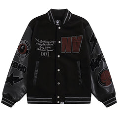 BAPE Leather Long Sleeve Baseball Jacket