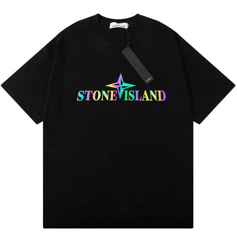 STONE ISLAND Cotton Logo Print T-Shirt