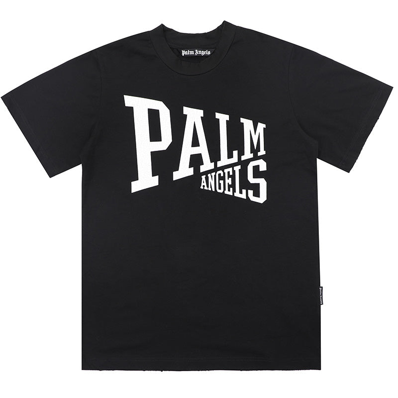 PALM ANGELS Logo Printed Straight Hem T-Shirts