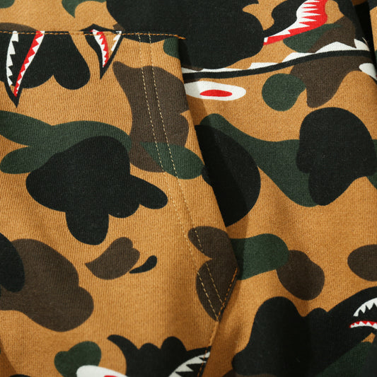 BAPE Colorblock Camo Shark Zipper Hoodie