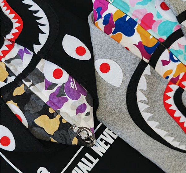 Bape shark full zip double hoodie