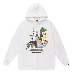 BAPE Ape Head Cartoon Pattern Print Hoodie